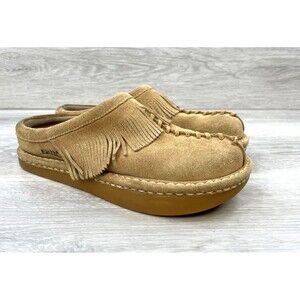 Kaslo Earth Women's Ross  Moccasin Clogs Tan Suede 7 Slip On Comfort Shoes